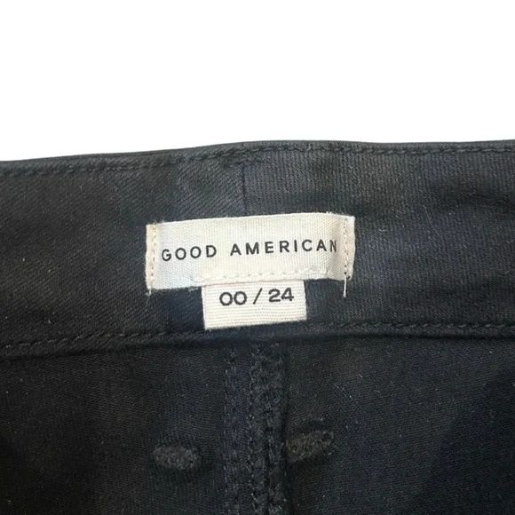 Good American Coated Good Straight JeansBlackSize 00/24